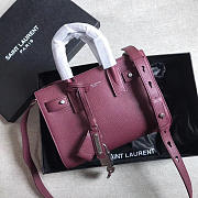 YSL Classic Sac-De-Jour Nano Purple Plum 22cm  - 6