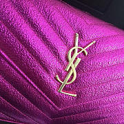 YSL MONOGRAM COLLEGE Crinkled Metallic Pink 4779 22cm  - 2