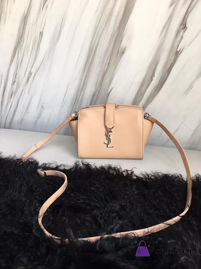 YSL toy Cabas Crossbody Leather Bag Apricot 4825 16cm  - 1