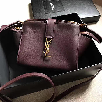 YSL Toy Cabas Crossbody Leather Purple Plum 4849 16cm 