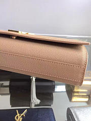 YSL MONOGRAM KATE Clutch GRAIN DE POUDRE EMBOSSED Apricot 4954 27cm  - 3