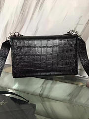 YSL MONOGRAM KATE CROCODILE EMBOSSED SHINY LEATHER Black 5023 24cm - 5