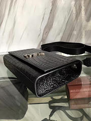 YSL MONOGRAM KATE CROCODILE EMBOSSED SHINY LEATHER Black 5023 24cm - 3