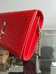 YSL MONOGRAM KATE CROCODILE EMBOSSED SHINY LEATHER Red 5024 22.5cm - 2