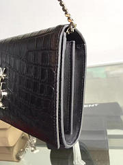 YSL MONOGRAM KATE CROCODILE EMBOSSED SHINY Black 5028 22.5cm - 4