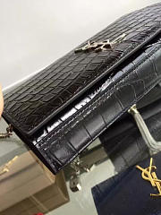 YSL MONOGRAM KATE CROCODILE EMBOSSED SHINY Black 5028 22.5cm - 2