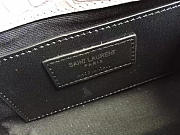 YSL MONOGRAM KATE Silver Tassel in Embossed crocodile Shiny Gray 5039 17cm - 6