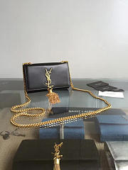 YSL KATE Gold Tassel in Grain De Poudre Embossed Black 5048 17cm - 6