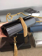 YSL KATE Gold Tassel in Grain De Poudre Embossed Black 5048 17cm - 3