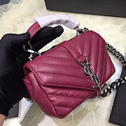 YSL Quilted MONOGRAM COLLEGE Red Wine 5064 18cm - 5