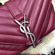 YSL Quilted MONOGRAM COLLEGE Red Wine 5064 18cm - 4