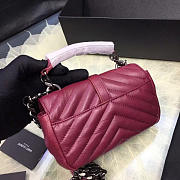 YSL Quilted MONOGRAM COLLEGE Red Wine 5064 18cm - 2