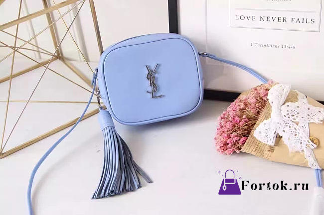 YSL MONOGRAM Blogger Dusty Blue 5120 14cm - 1