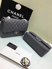 CHANEL Lambskin Leather Flap Bag Gold/Silver Grey 30cm  - 5