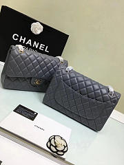 CHANEL Lambskin Leather Flap Bag Gold/Silver Grey 30cm  - 4