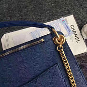 Chanel Grained Calfskin Large Top Handle Flap Bag Dark Blue A93757 28cm  - 4