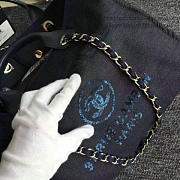 Chanel Canvas and Sequins Shopping Bag Blue A66941 38cm - 6