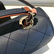 Chanel Grained Calfskin Flap Bag With Top Handle Dark Blue A93633 25cm  - 3