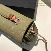 Chanel Grained Calfskin Flap Bag With Top Handle Green A93633 25cm  - 3