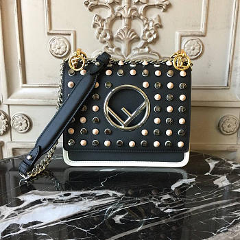 Fendi Kani Handbag Black and White 2019 25cm