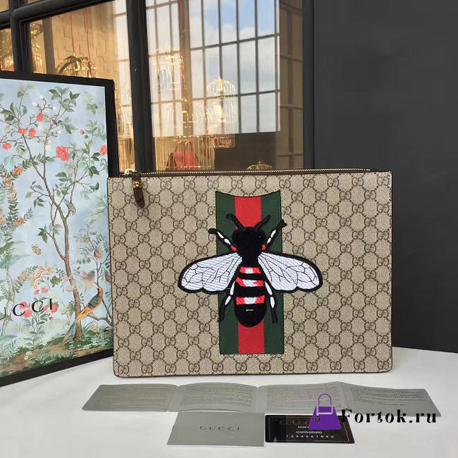 Gucci GG Leather Clutch Bag Z018 35cm  - 1
