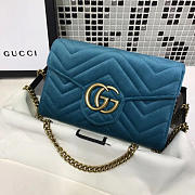 Gucci GG Leather WOC Blue 2568 20cm - 2