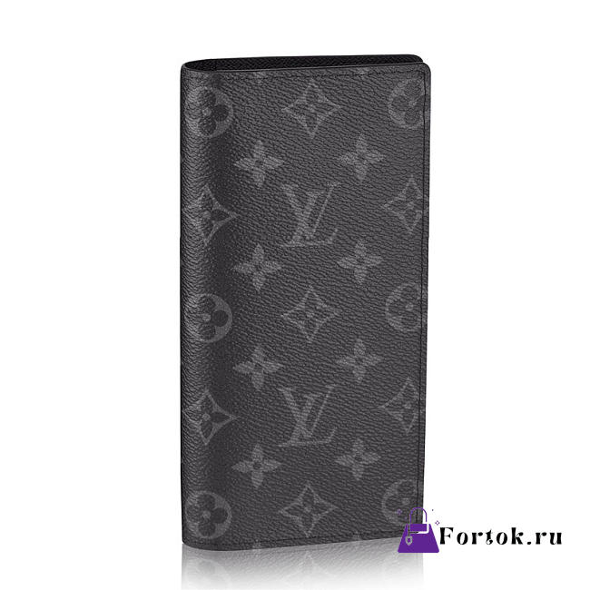 Louis Vuitton BRAZZA WALLET Monogram Eclipse Canvas M61697 19cm - 1