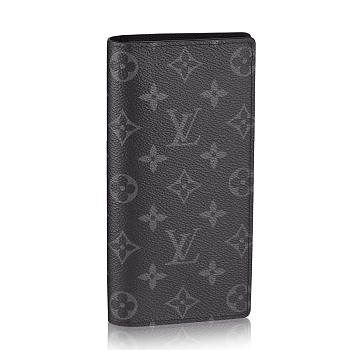 Louis Vuitton BRAZZA WALLET Monogram Eclipse Canvas M61697 19cm