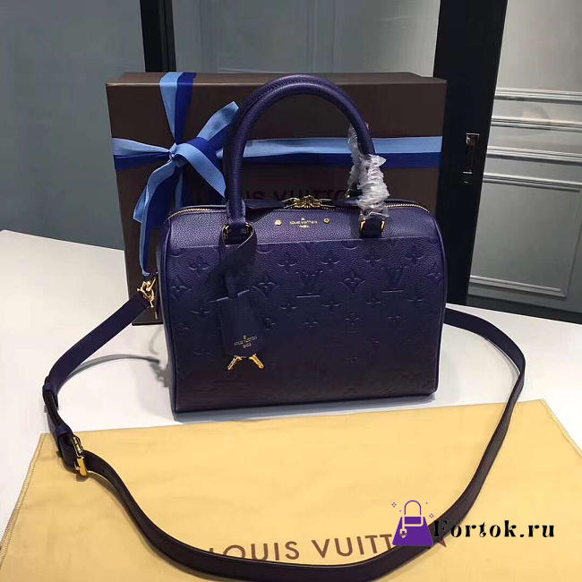 LOUIS VUITTON SPEEDY Blue 3828 25cm - 1