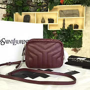 YSL CLASSIC TOY MONOGRAM BOWLING MM Red Wine 4712 19cm  - 1