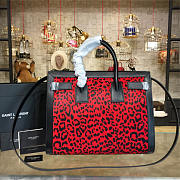 YSL Classic Sac-De-Jour Leopard Pattern Red and Black 4749 31.5cm  - 4