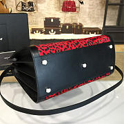 YSL Classic Sac-De-Jour Leopard Pattern Red and Black 4749 31.5cm  - 3