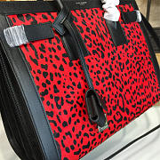 YSL Classic Sac-De-Jour Leopard Pattern Red and Black 4749 31.5cm  - 2