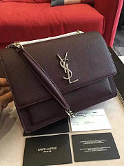 YSL SUNSET MONOGRAM Medium GRAINED LEATHER Black 4837 22cm  - 2