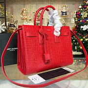 YSL Sac-De-Jour CROCODILE EMBOSSED Red 4870 31.5cm - 5