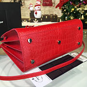 YSL Sac-De-Jour CROCODILE EMBOSSED Red 4870 31.5cm - 3