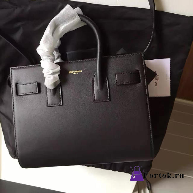 YSL Sac-De-Jour in Grained Leather Black 4893 22cm  - 1
