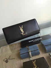 YSL MONOGRAM KATE Clutch Smooth Leather Black 4949 27cm  - 1
