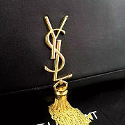 YSL MONOGRAM KATE Gold Tassel Smooth Leather Black 4983 24cm  - 2