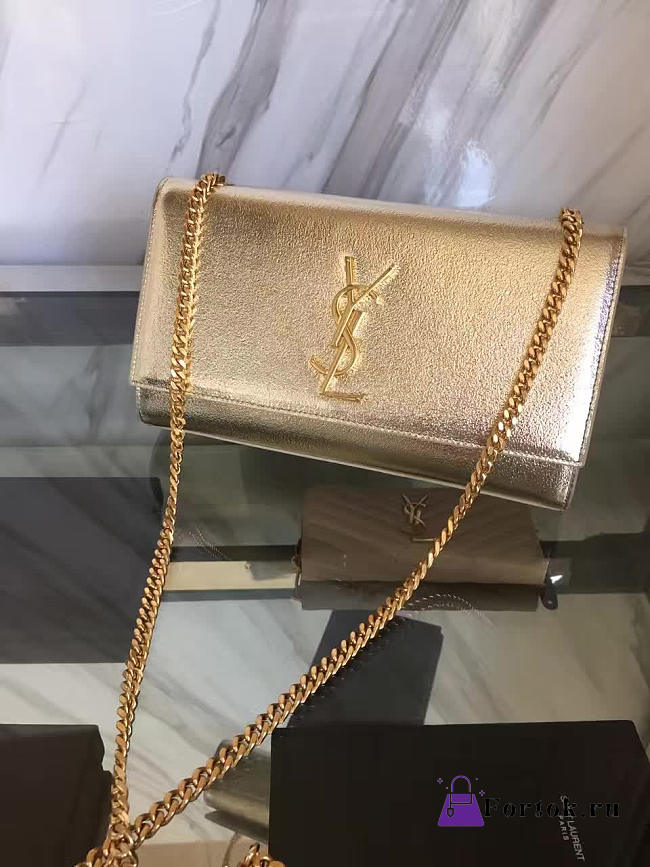 YSL MONOGRAM KATE Gold Metallic 5001 24cm  - 1