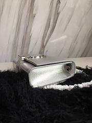YSL KATE CHAIN WALLET WITH TASSEL SILVER CRINKLED METALLIC LEATHER 5003 24cm  - 2