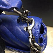YSL MONOGRAM College Quilted Blue Hardware Silver 5070 18cm - 3