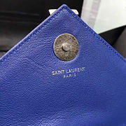 YSL MONOGRAM College Quilted Blue Hardware Silver 5070 18cm - 5