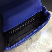 YSL MONOGRAM College Quilted Blue Hardware Silver 5070 18cm - 6