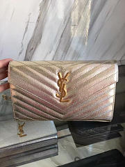 YSL ENVELOPE Gold Chain Wallet Silver 5088 22cm - 3