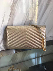YSL ENVELOPE Gold Chain Wallet Silver 5088 22cm - 4