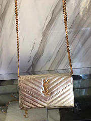 YSL ENVELOPE Gold Chain Wallet Silver 5088 22cm - 5