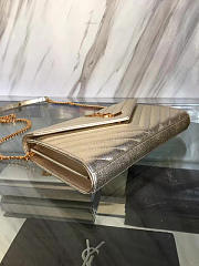 YSL ENVELOPE Gold Chain Wallet Silver 5088 22cm - 6