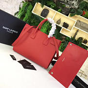 YSL Sac-De-Jour in Grained Leather Red 5135 26cm - 4