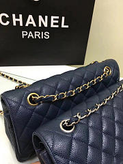 CHANEL Calfskin Leather Flap Bag Gold royalblue 25cm - 6